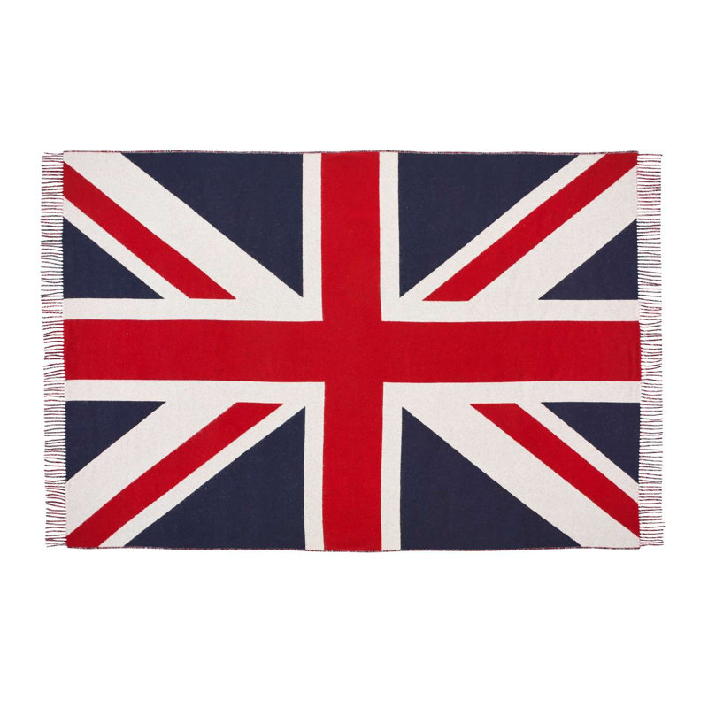 Jeté tissé en laine d'agneau Merino, Drapeau gris