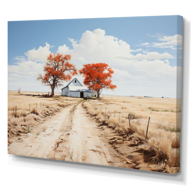 Marvela Farmhouse Minimalisme Path I - Imprimé, H 30 po x l 40 po x P 1,5 po, Toile tendue