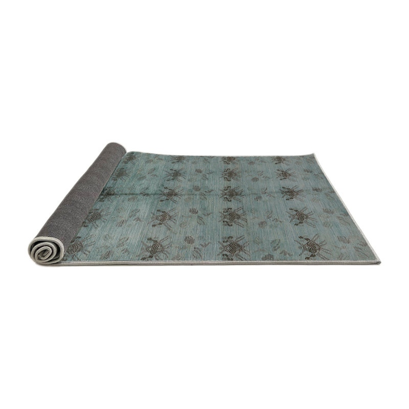 Tapis vert de style oriental, Rond 7 pi