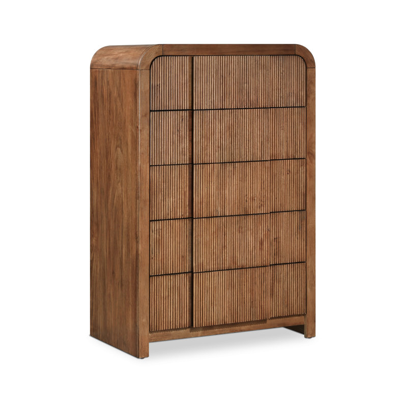 Ishaque 5 Drawer 32" W Chest, Walnut