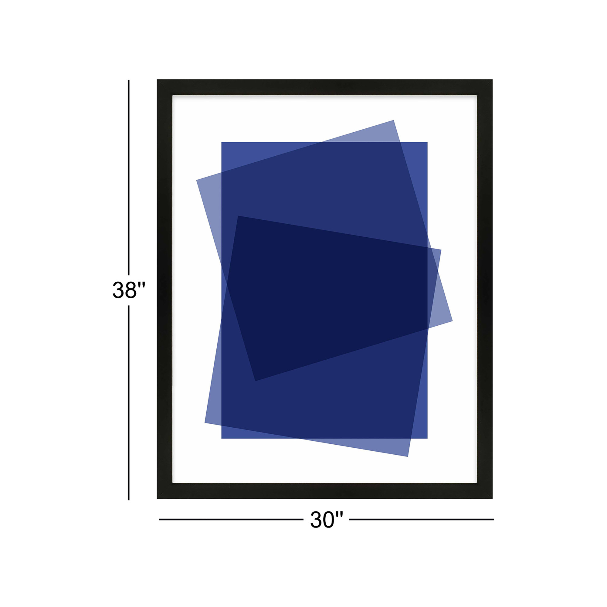 Indigo Kami by Jacques Pilon, 38" H x 30" W, Black Framed Paper