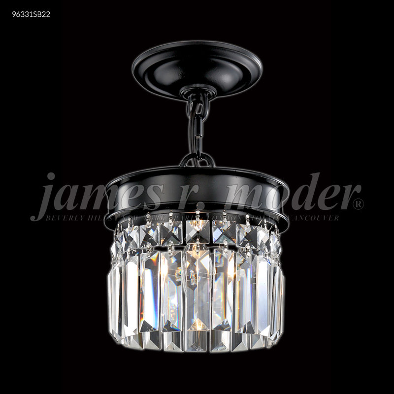 Europa 1 - Light Semi Flush Mount, Satin Black