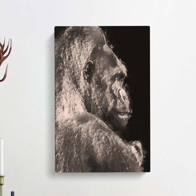 Silverback Gorilla In Abstract - Wrapped Canvas