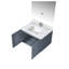 Gris foncé foncé 30 po Meuble-lavabo pour salle de bain avec comptoir en marbre, robinet, miroir à DEL - comptoir teinté et fascinant, robinet, grattoir-120659105