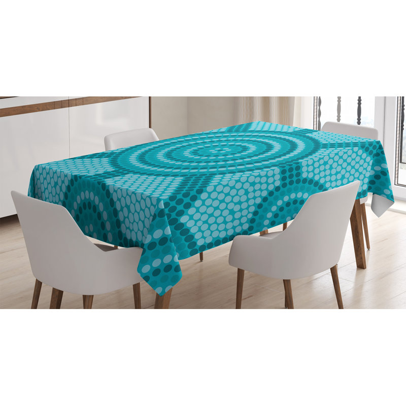 Nappe ambesonnee, table de aboriginal abstraite, art culturel primitif en australie, housse de table rectangulaire pour la cuisine de salle à manger décoration, 52 po x 70 po, bleu foncé