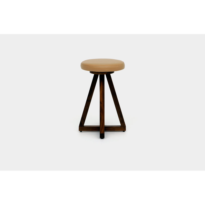 Artless X Swivel 26" Counter Stool, Brass, Canyon, Walnut