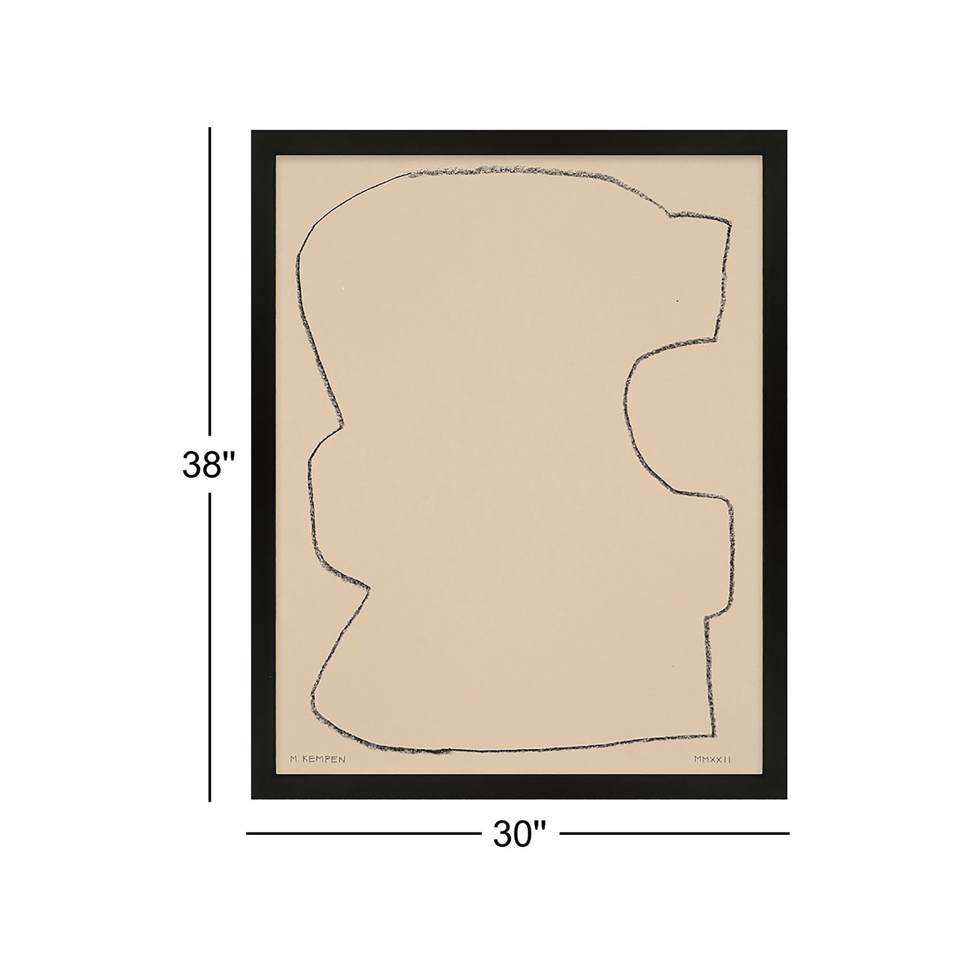 Outlines 9 And 10 by Michael Kempen, 30" W x 38" H, Black Framed