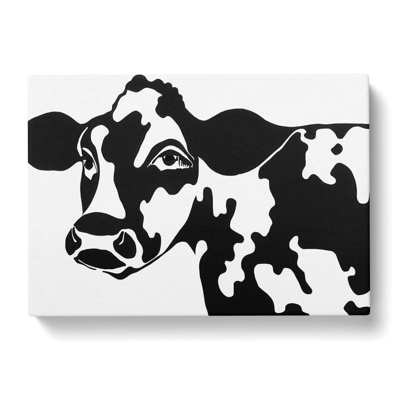 Monochrome Cow Art Vol.1 Abstract - Wrapped Canvas Print, 35cm H x 50cm W x 3cm D