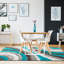 Tapis turquoise à motif géométrique Koo-1394437169