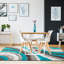 Tapis turquoise à motif géométrique Koo-1394437170