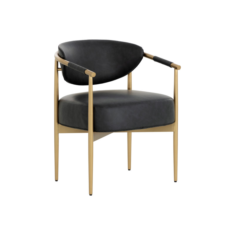 Fedoro Upholstered Arm Chair, Black