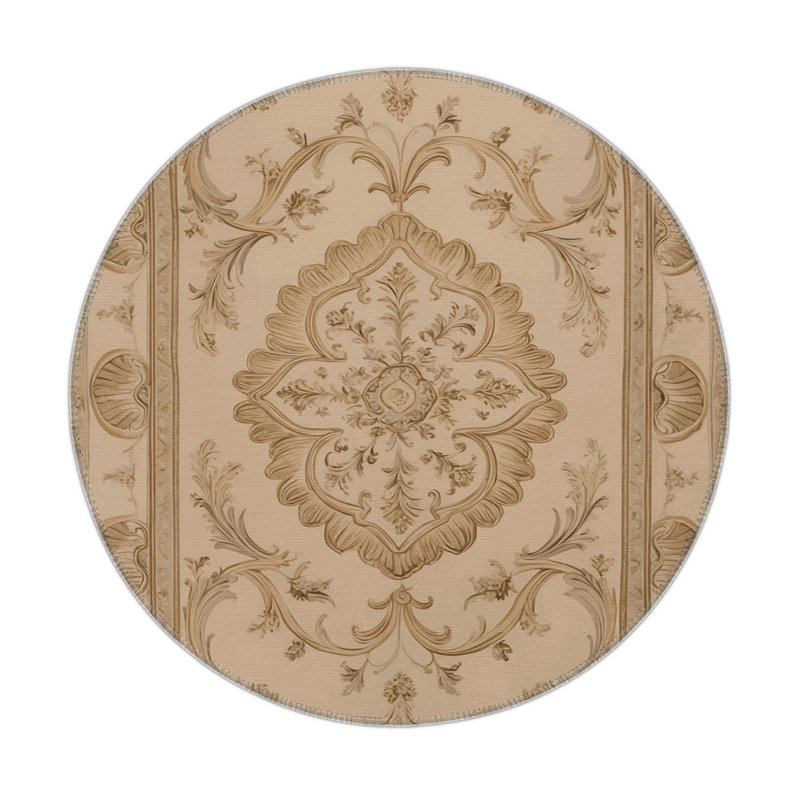 French Brown Indoor and Outdoor Area Rug, Rectangle 5' x 7'