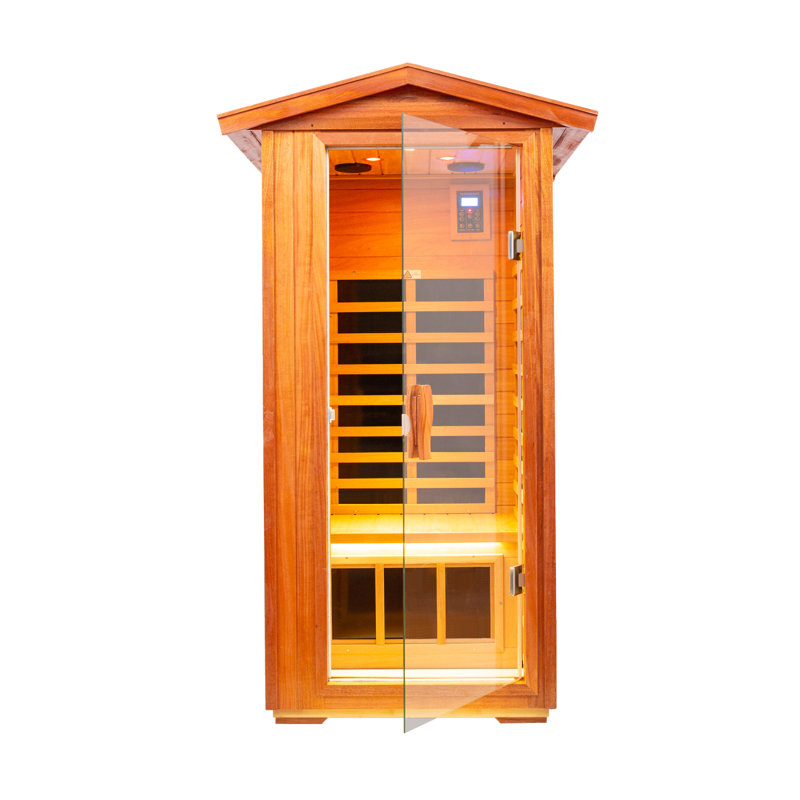Sauna extérieur infrarouge lointain à une personne, Marron foncé