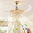 Gold Luxury Remote Control Three-Color Light-Changing Ceiling Fan Light Suitable For Living Room, Dining Room And Bedroom