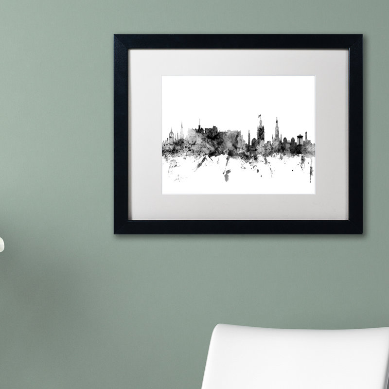 « édimbourg horizon b&w », impression encadrée, H 16 po x l 20 po x P 0,5 po