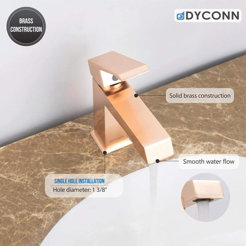 Single-Hole Single-handle Bathroom Faucet, Rose Gold