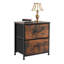  Commode 2/4-tiroirs avec structure en métal et plateau en bois, organisateur de rangement en tissu, noir / gris / brun / blanc-1704044461