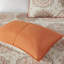 Literie très grand / très grand de couleur orange, médaillons floraux, coussins brodés, 3 taies décoratives et 2 coussins 6 pièces, courtepointe réversible orange