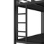 Lit superposé simple au-dessus d'un lit double en métal pour adolescents et adultes, peu encombrant / sans bruit de sommier, noir