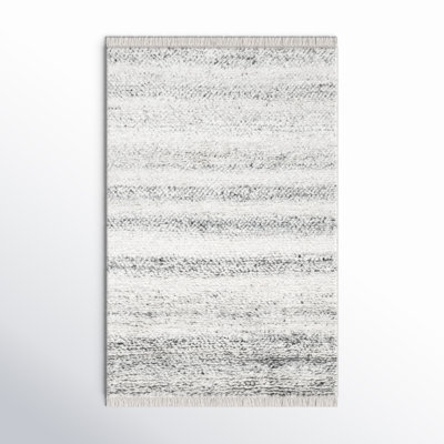Wyly Light Gray Handmade Shag Wool Rug
