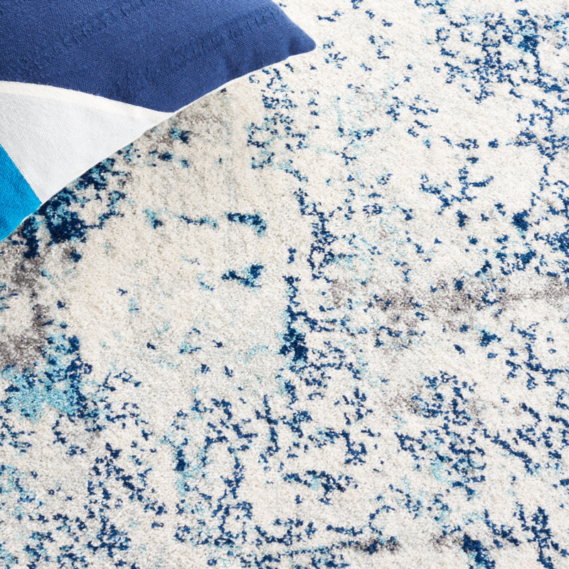 Tapis ivoire / bleu Hawkesbury, Carré 6 pi 7 po