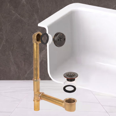 Trip Lever Leg Tub Drain with Overflow