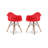 Modholic Eiffel Armchair With Wood Legs, Red (Set Of 2)-424585841-439767447