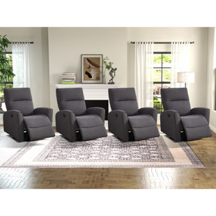 32.3" Wide Classic Comfortable Upholstered Swivel Manual Recliner