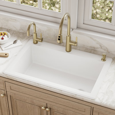 Karran Drop-in Quartz Composite 33'' X 22'' 1-Hole Single Bowl Kitchen Sink