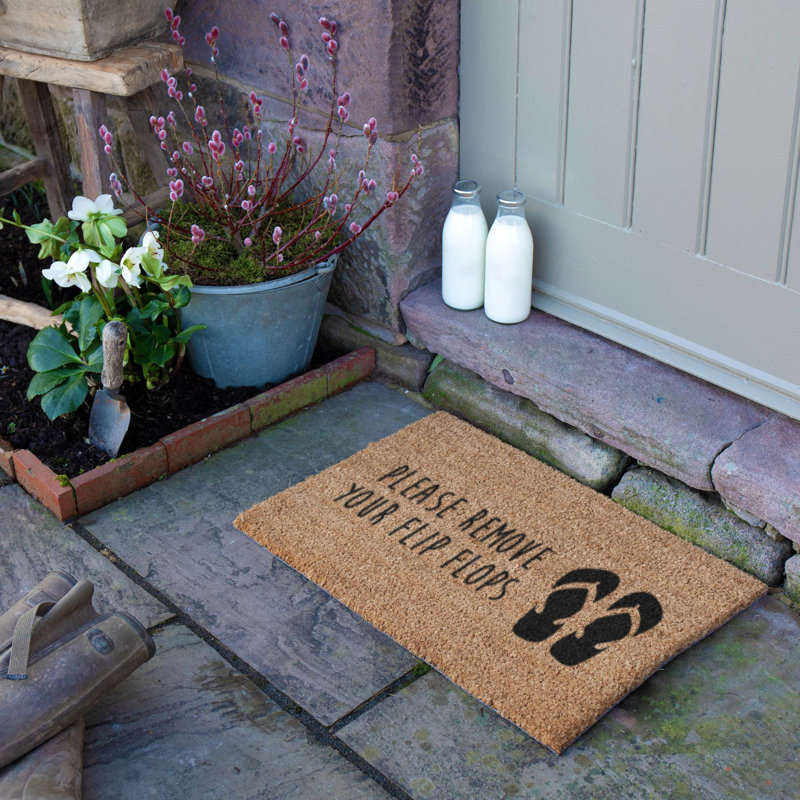 Please Remove Your Flip Flops Coir Doormat, 40cm W x 60cm L