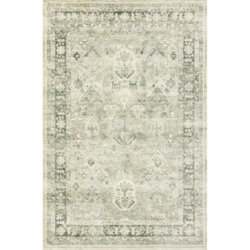 Oriental Steel Graphite Area Rug, Rectangle 3'3" x 5'3"