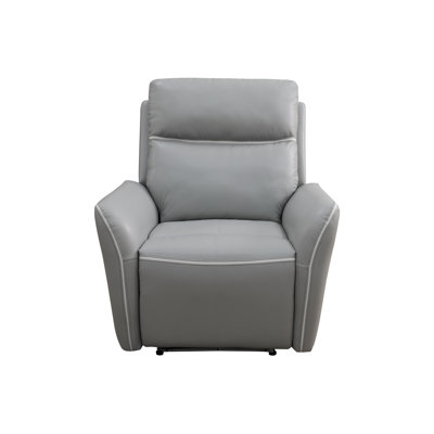 36" Breathable Leather Power Recliner With LED Light & USB Port