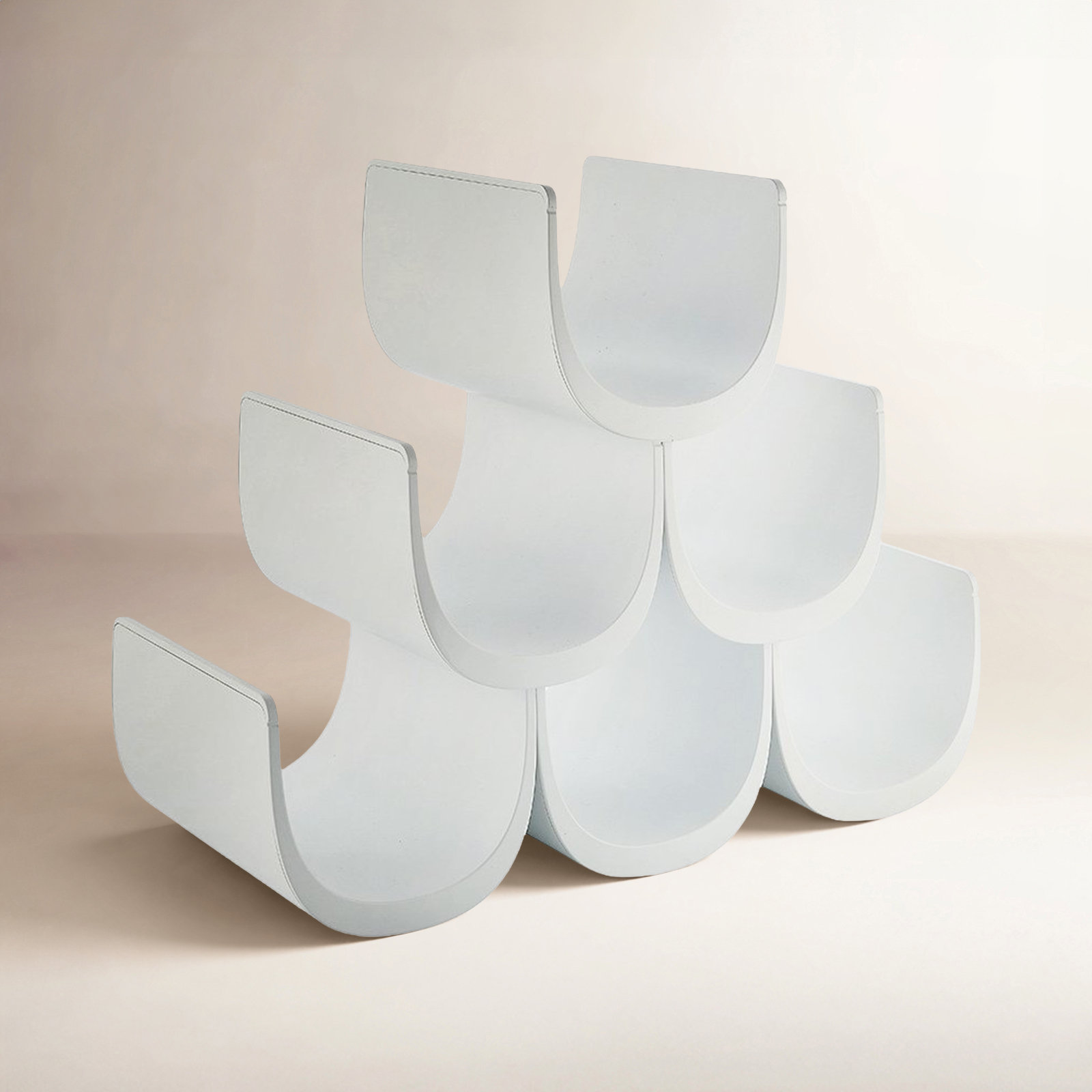 Noè 6 Bottle Tabletop Wine Bottle Rack, White