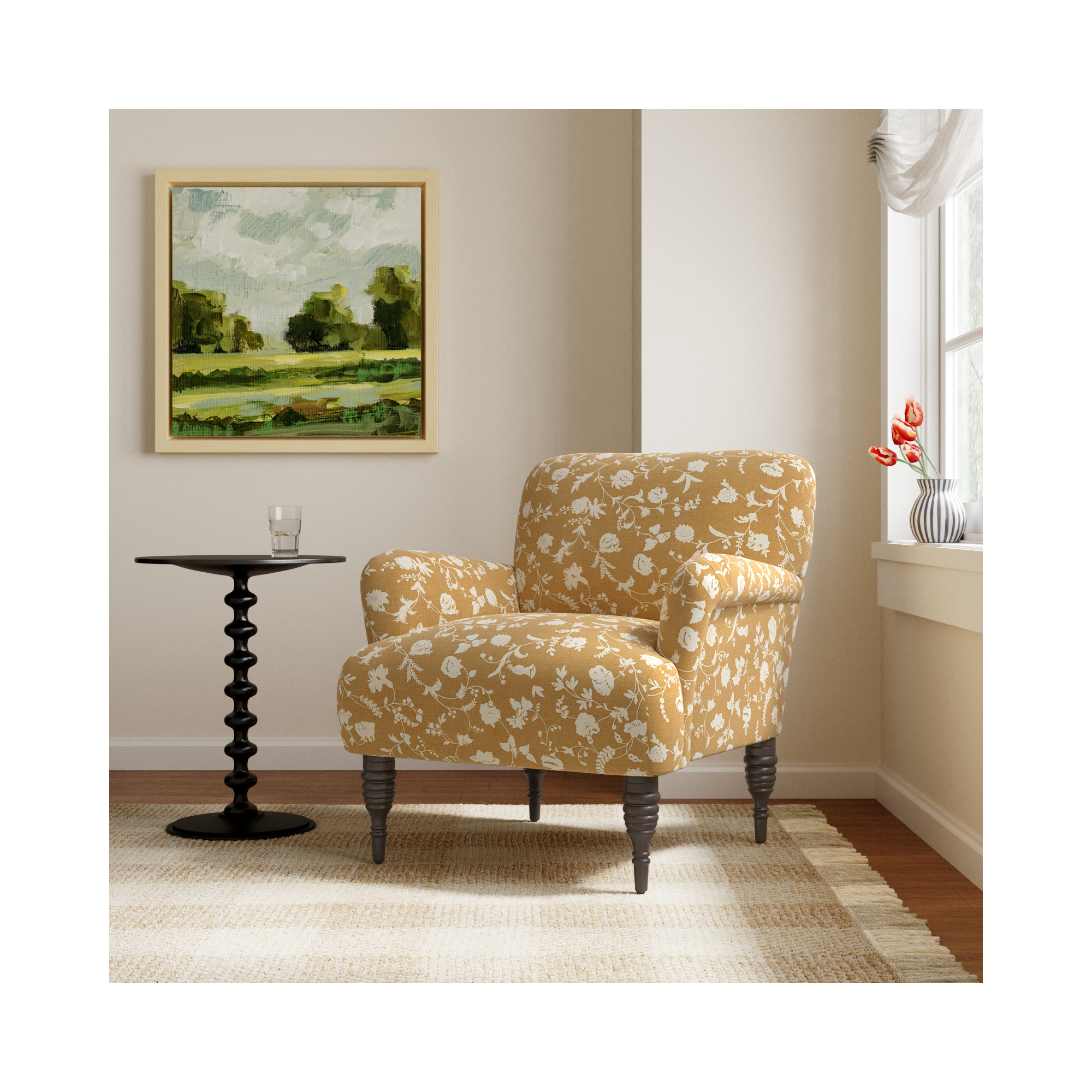 Allura Upholstered Armchair, Robina Floral Ochre