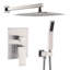 Système de pomme de douche à pluie 12 po à fixation murale en nickel brossé - Récréation pluviale naturelle, Fente de sortie autonettoyante, Doublage de tuyau American Standard, Ouverture, Accordance