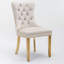 Set of 4 Velvet Upholstered Dining Chairs with Golden Steel Legs-1869341036