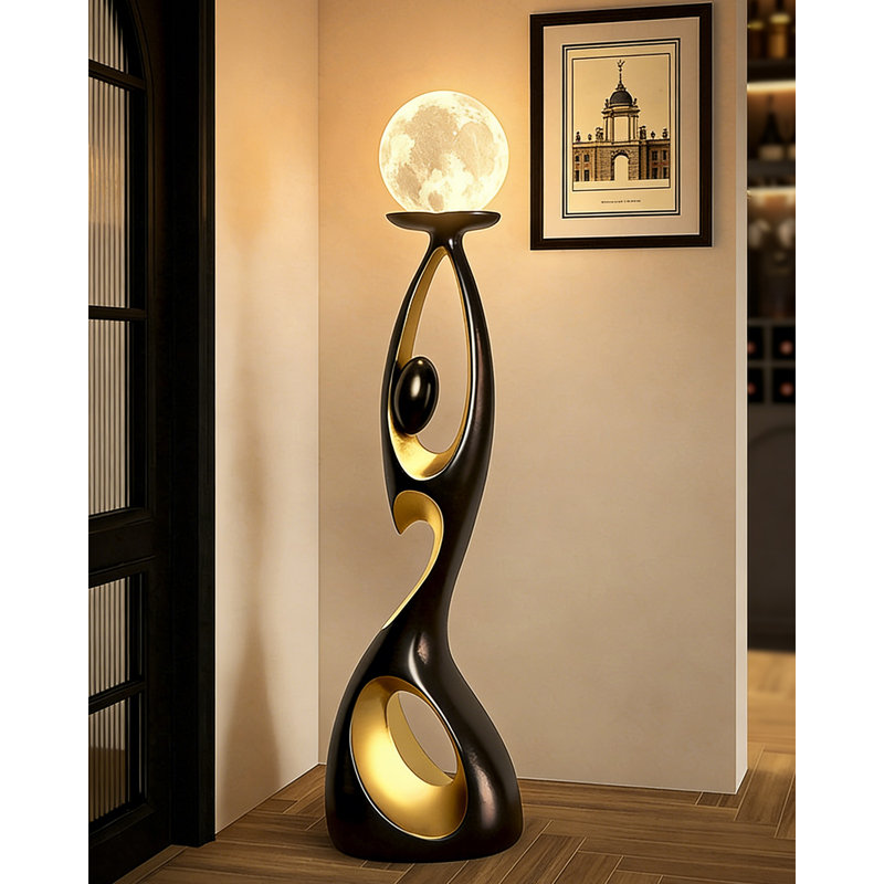 Minimalist Modern Resin Vinyl Floor Lamp, Black