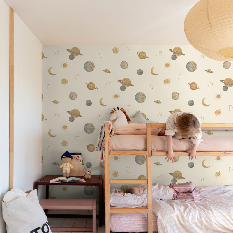Little Dreamers Collection Journey Into Space Wallpaper Roll, Beige