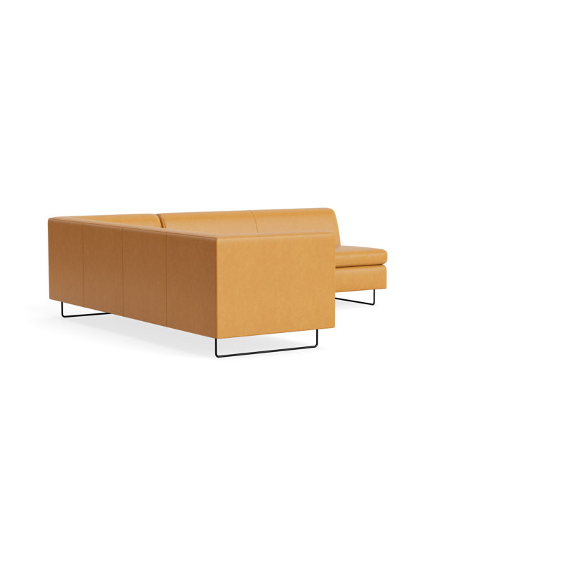 MTO - Bonnie & Clyde Sectional Sofa w/ Black Legs, Canyon Leather