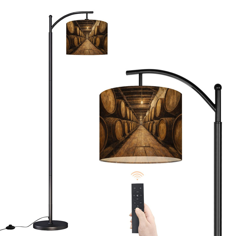 Lampe sur pied à arc avec abat-jour ajustable Barrbon