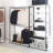 Spacious White Walk in Wood Closet System with Metal Frame and Tower Units