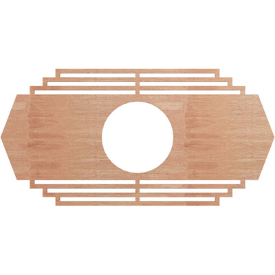 L 30 po x H 15 po x 7 po ID 7/8 po x T 3/8 po, médaillon de plafond ajouré en bois de cerisier, cerise