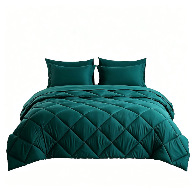 FISHDRU 7-Piece Green Quilt Sets, King