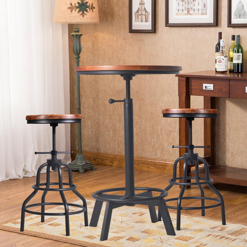 Javin 2 - Person Pine Solid Wood Top Four Leg Dining Set