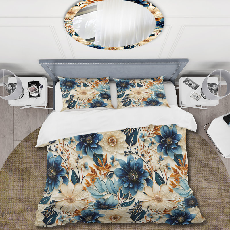 Literie de fleurs d'hibiscus Boho, Housse de couette pour grand lit et 2 taies décor