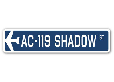 Plaque de rue militaire en aluminium Amidon AC-119 Shadow Air Force