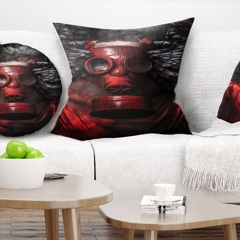 Nucléaire d'attaque - Coussin contemporain imprimé, 16 po x 1 po, Coussin décoratif