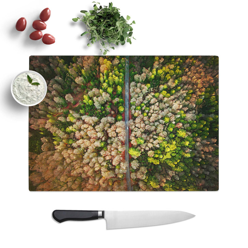 Tempered Glass Separating the Forest Chopping Board, 28.5 cm W x 20 cm L