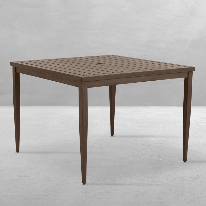 Brookings Wrought Aluminum Dining Table, Oak