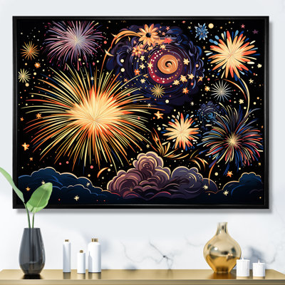Feux d'artifice ciel céleste - art mural de feux d'artifice